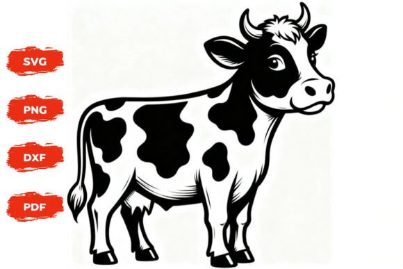Adorable Cow Vector Graphics: A Farm Animal Collection