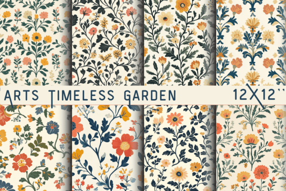Arts Timeless Garden Printable: Vintage Floral Design Assets