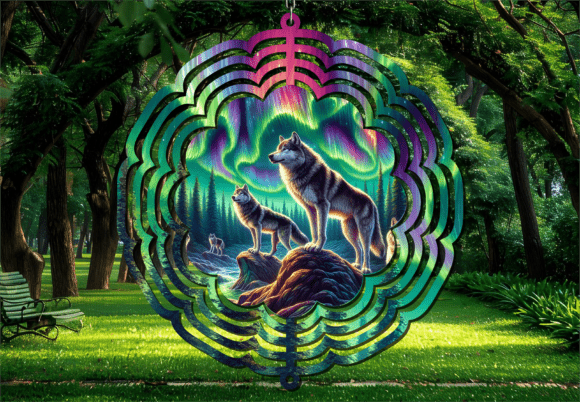 Capturing the Aurora: The Northern Lights Aurora Wolf Wind Spinner