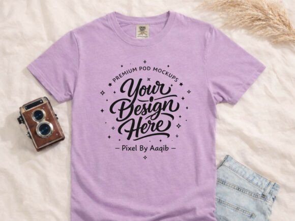 Comfort Colors C1717 Orchid Mockup: Elevate Your Apparel Designs