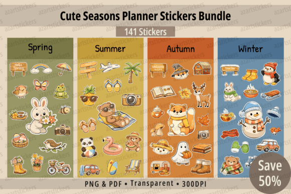 Cute Seasons Planner Stickers Bundle: Adorable Designs for Every Project
