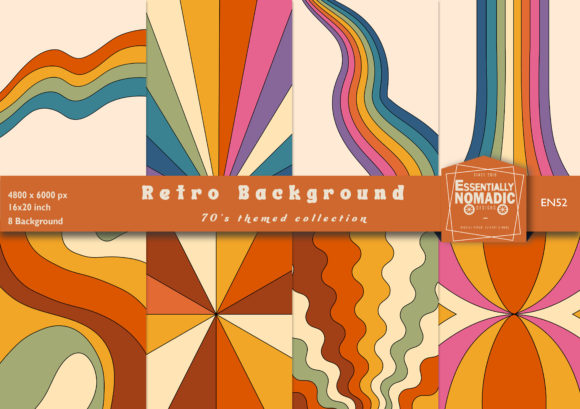 Embrace Vintage Charm with a 60s 70s Retro Background Set