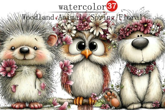 Enchanting Woodland Animals Spring Floral Clipart for Creatives