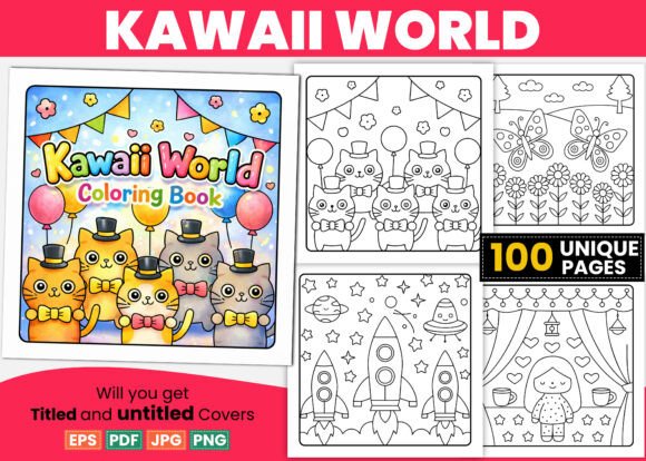 Kawaii World Coloring Pages for Kids: Beyond Cute, A Design Asset
