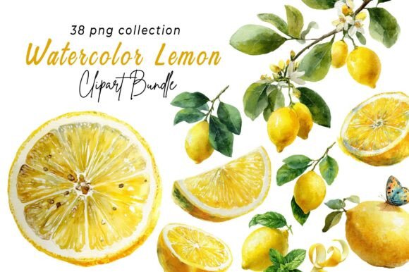 Refresh Your Visuals: The Versatile Watercolor Lemon Clipart Collection