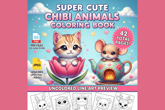 Super Cute Chibi Animals Coloring Book: A Creative Asset