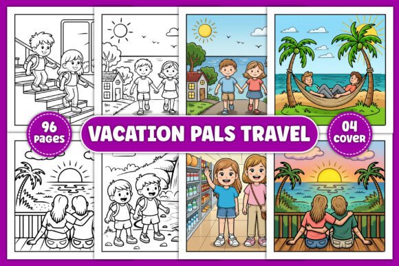 Unwind and Explore: The Vacation Pals Travel Coloring Book for Adults
