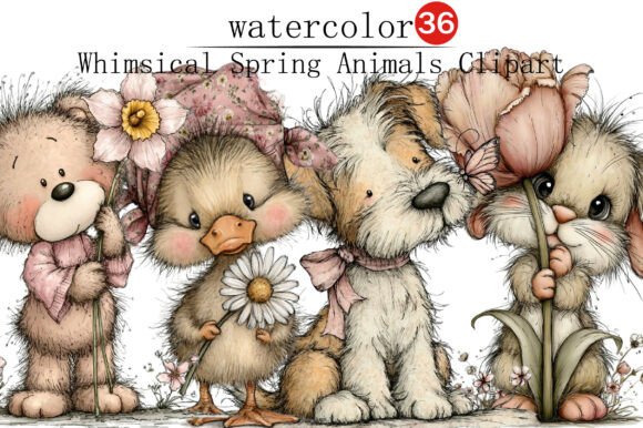 Whimsical Spring Animals Clipart: Beyond the Font